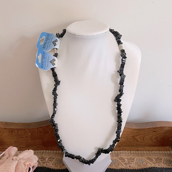 Onyx gemstone set bracelet necklace NWT magnetic clasp - Picture 5 of 5